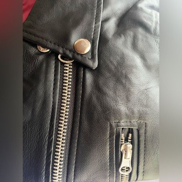 Love tree black women's biker jacket - Picture 9 of 12